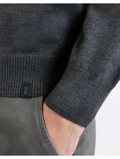 Shop Fay Jumper In Grey Merinos Wool Knit