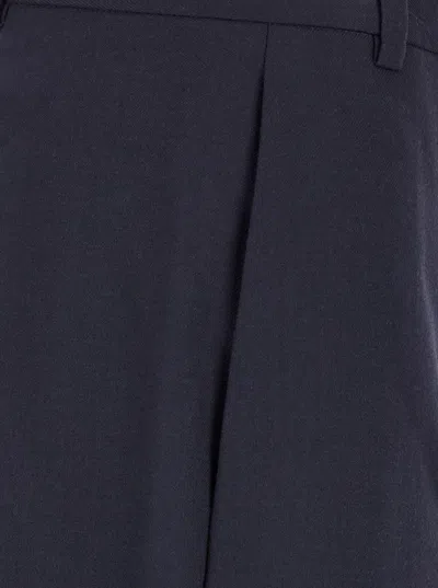 Theory Midi Grey Skirt With Slit In Blue