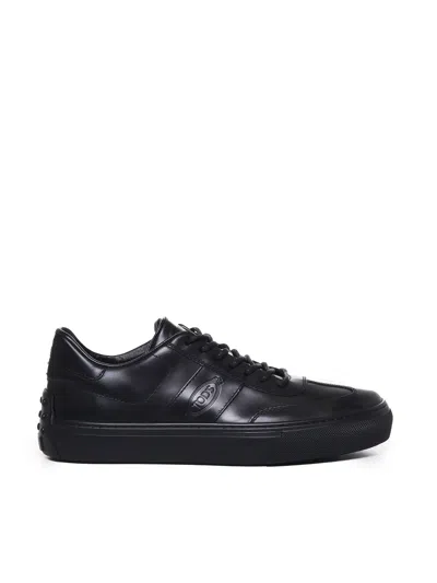 Shop Tod's Sneakers Total Black In Calfskin