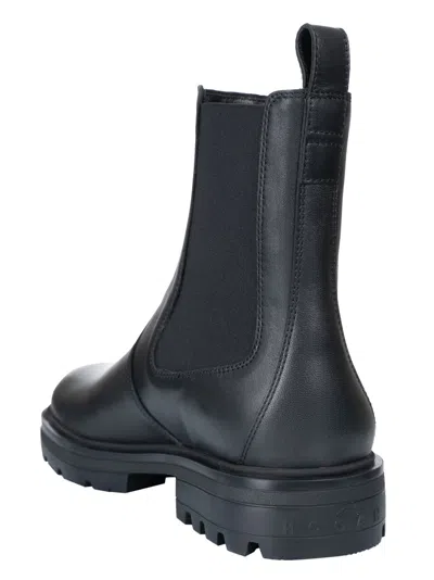 Shop Hogan Elastic Sided Boots In Black