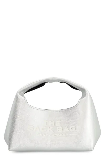 Shop Marc Jacobs The Mini Sack Bag Leather In Silver