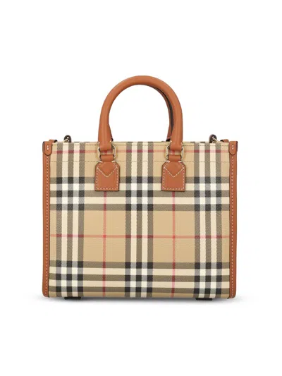 Shop Burberry Mini Freya Tote Bag In Multicolour