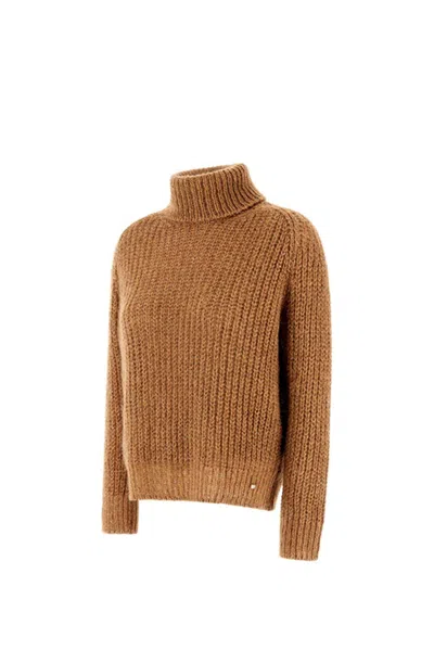 Shop Herno Sequin Embellished Roll-neck Jumper In Brown