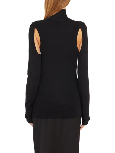 Helmut Lang Air Cut-out Turtleneck Jumper In Black