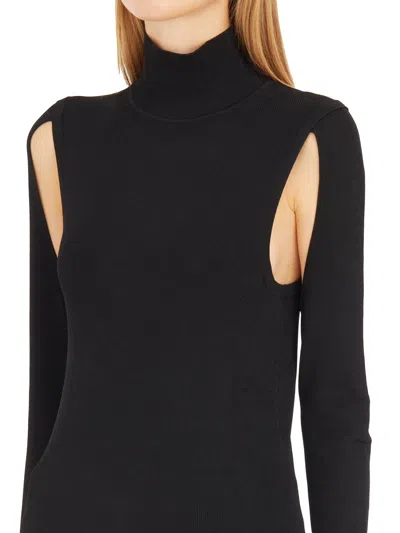 Helmut Lang Air Cut-out Turtleneck Jumper In Black