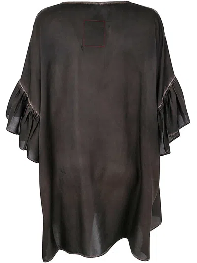Uma Wang Ruffle Detailed Top In Brown