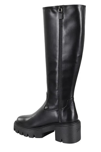 Stuart Weitzman Soho Calf-length Leather Boots In Blk Black