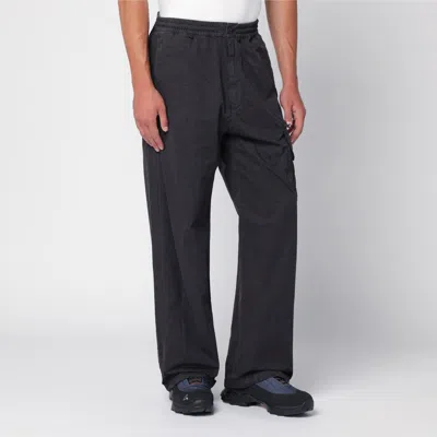 Shop C.p. Company Black Washed Cotton Cargo Trousers