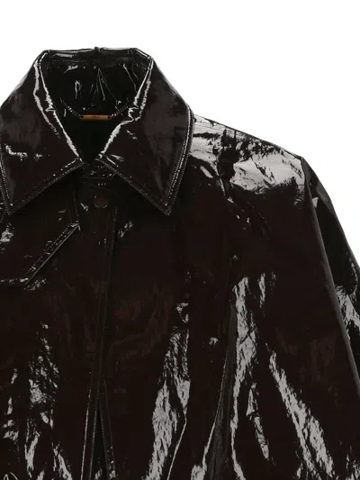 Chloé Glossy Cape Silhouette Jacket In Brown