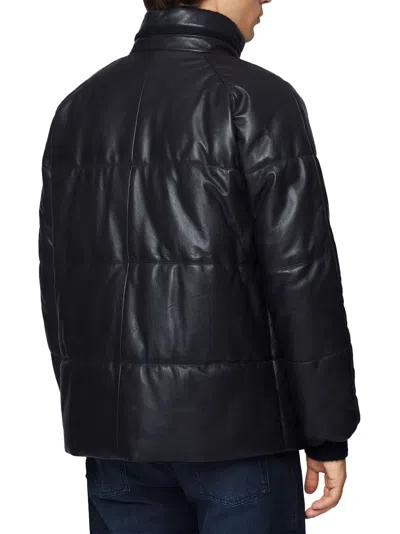 Shop Kiton Blouson Lambskin In Navy Blue