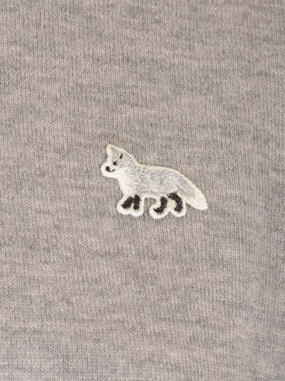 Maison Kitsuné Wool Sweater For Cozy Warmth In Grey