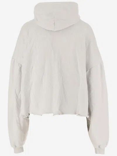 Shop Balenciaga Cotton Sweatshirt With Logo In White