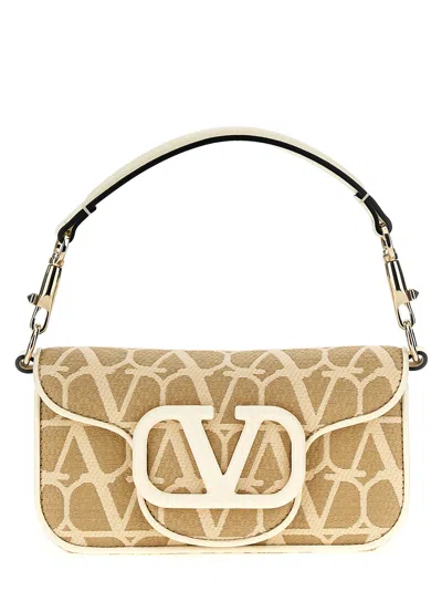 Shop Valentino Garavani Locò Small Shoulder Bag In Beige