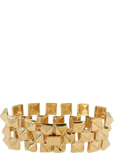 Shop Valentino Studded Bracelet In Gold