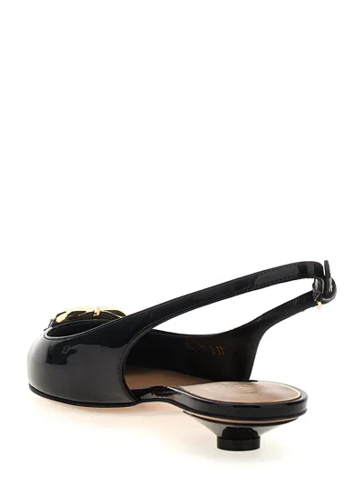 Shop Valentino Garavani Vlogo Moon Slingbacks In Black