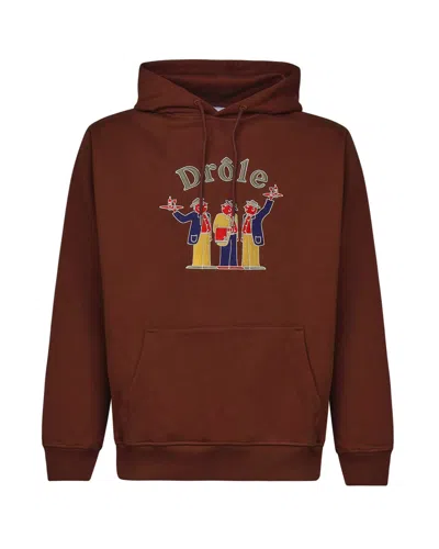 Drôle De Monsieur Le Crillon Hoodie In Dark Brown