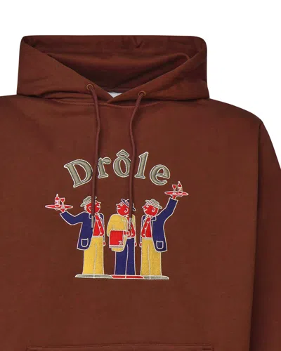 Drôle De Monsieur Le Crillon Hoodie In Dark Brown