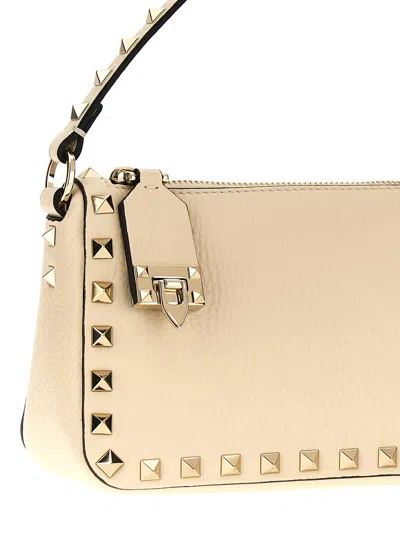 Shop Valentino Garavani Rockstud Small Shoulder Bag In White