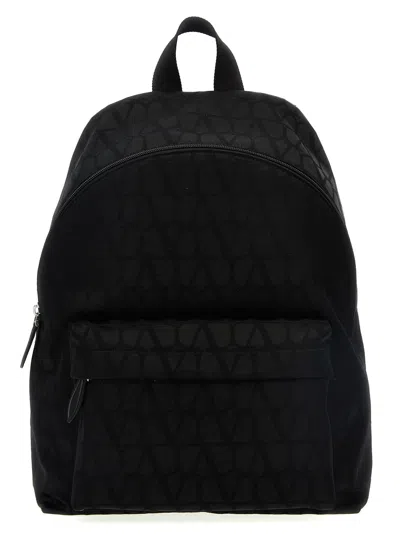 Shop Valentino Garavani Iconographe Backpack In Black