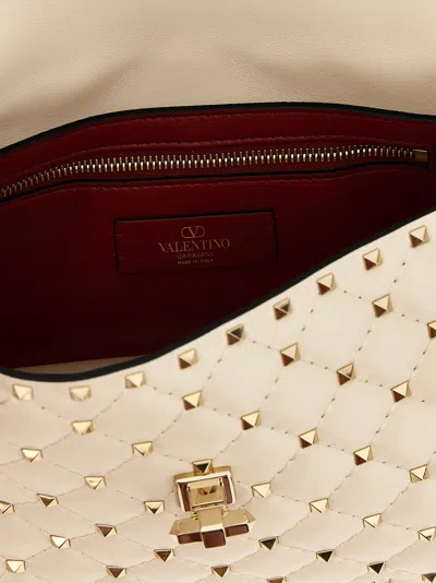 Shop Valentino Garavani Rockstud Spike Shoulder Bag In White