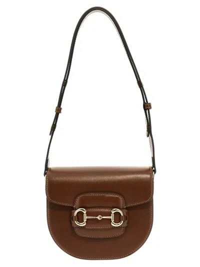 Shop Gucci Horsebit 1955 Crossbody Bag In Brown