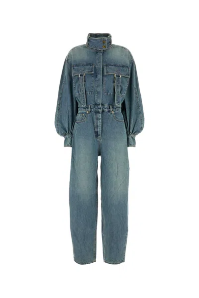 Shop Zimmermann Denim Illustration Jumpsuit In Neptune