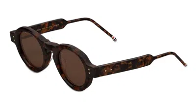 Shop Thom Browne Round - Tokyo Tortoise Sunglasses