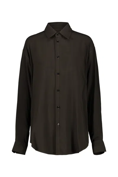 Shop Lemaire Relaxed Shirt In Dark Espresso