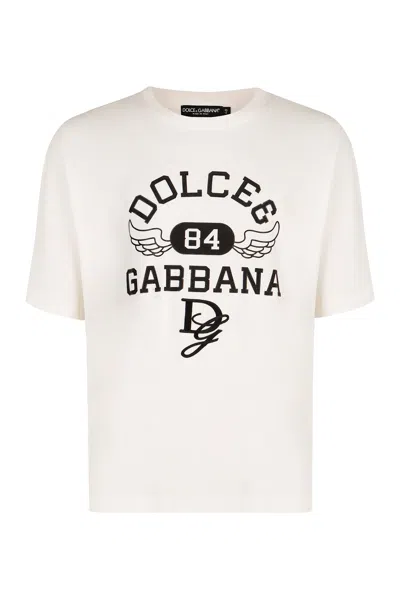 Shop Dolce & Gabbana Logo Cotton T-shirt In White