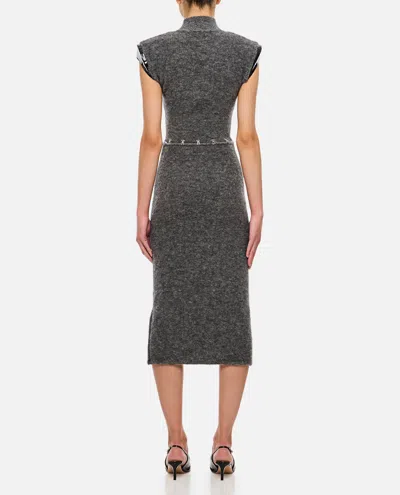 Sportmax Albino Cut-out Mohair Dress In Grey