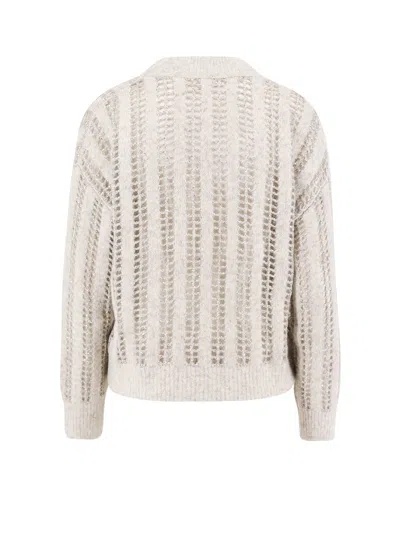 Shop Brunello Cucinelli Sweater In Pearl