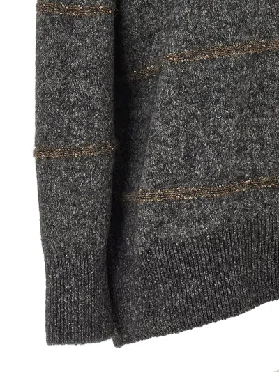 Shop Brunello Cucinelli Sequin Sweater In Grey