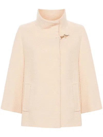 Shop Fay Powder Pink Wool Blend Jacket In Nude