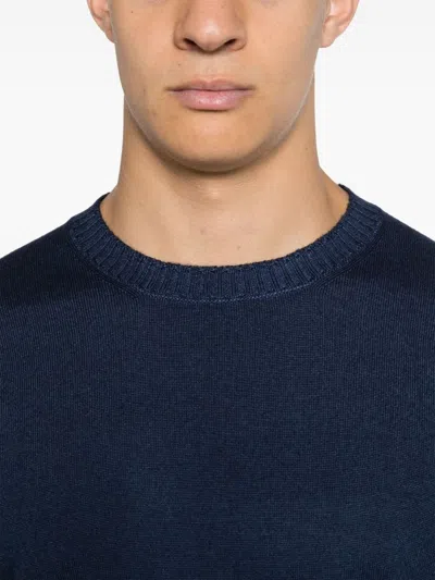 Fay Logo-embroidered Sweater In Blue