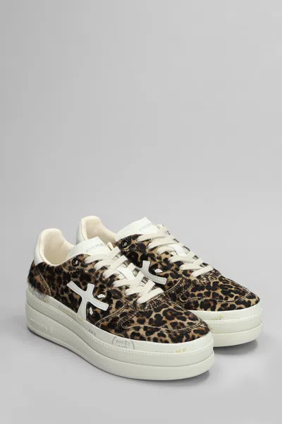 Shop Premiata Micol Sneakers In Animalier Pony Skin In Dark