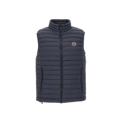 Shop Colmar Logo-patch Zipped Padded Gilet In Navy