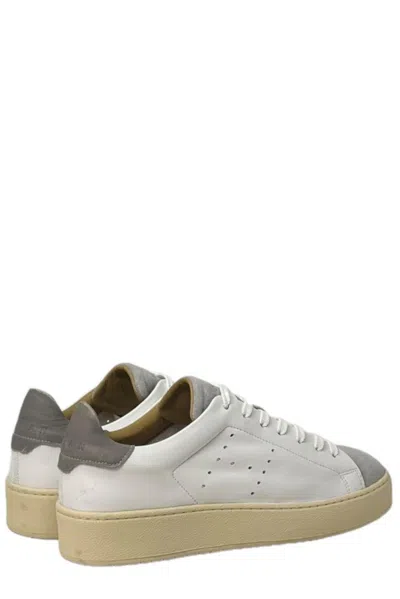 Shop Hogan H672 Round Toe Lace-up Sneakers In White