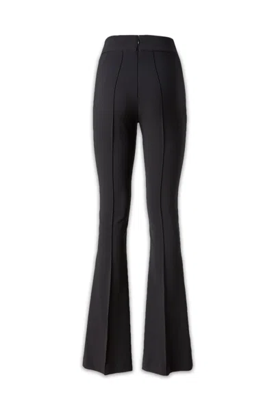 Elisabetta Franchi Flared High-waisted Trousers With Front Seam Detail In Black
