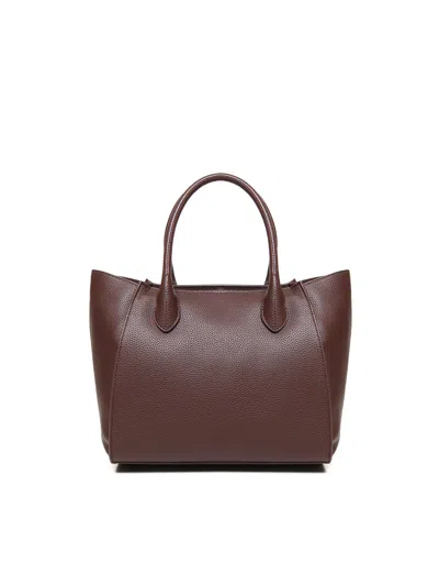 Shop Love Moschino Tote Bag In Leather In Dark Brown