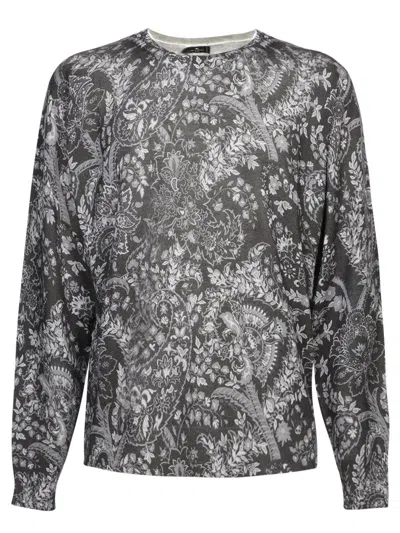 Etro Paisley Intarsia In Black