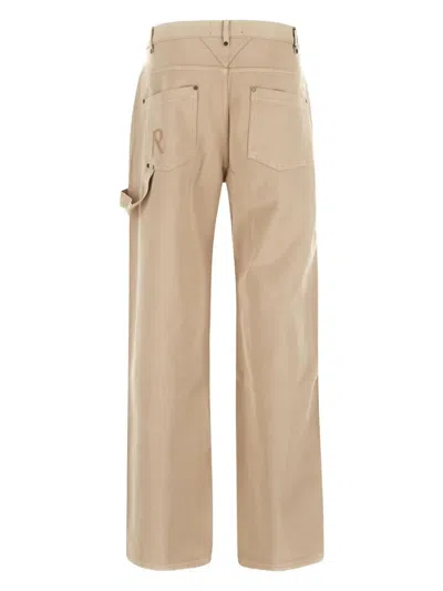 Represent Utility Cotton Twill Pants With Studs In Sesame