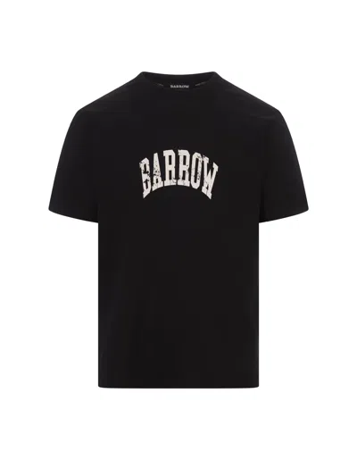 Barrow T-shirt Washed Print Nera In Black