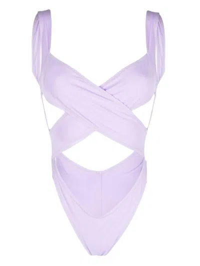 Reina Olga Light Purple Light Purple Exotica Wrap Bikini In Lilac