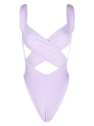 Reina Olga Light Purple Light Purple Exotica Wrap Bikini In Lilac