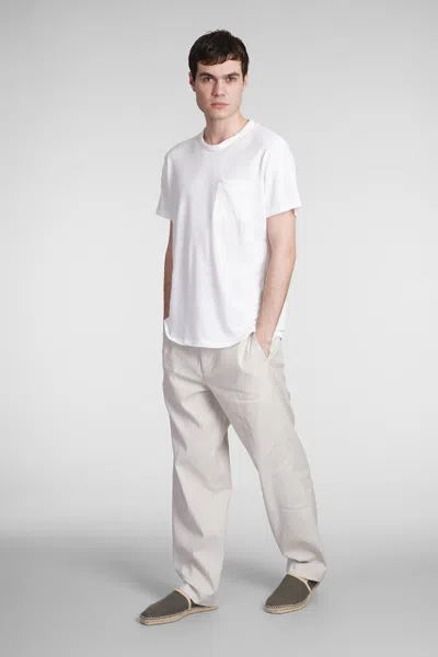 Department Five E-motion Pants In Beige Linen In White