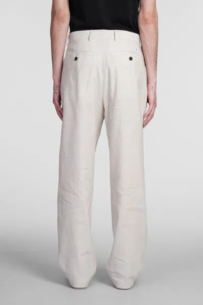 Department Five E-motion Pants In Beige Linen In White