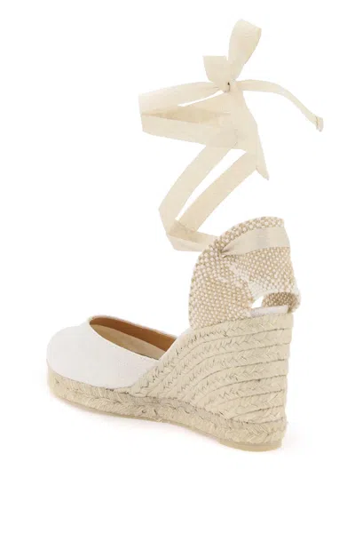 Castaã±er Castaner Lurex Carina Wedge Espadrilles In White