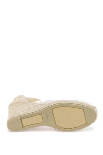 Castaã±er Castaner Lurex Carina Wedge Espadrilles In White