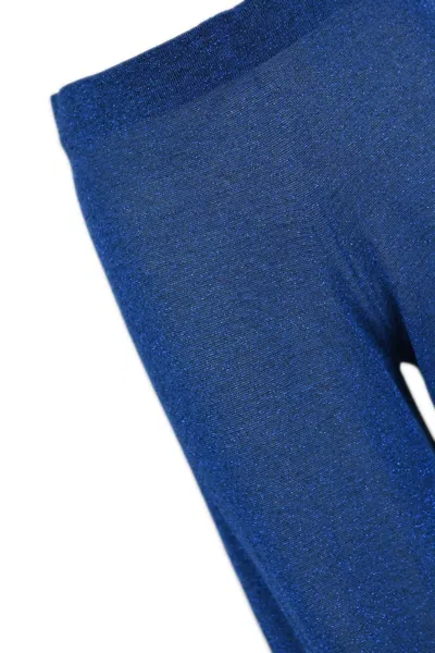 Circus Hotel Wide Leg Viscose Trousers In Blue