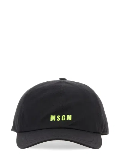 Msgm Hat In Cotton In Black